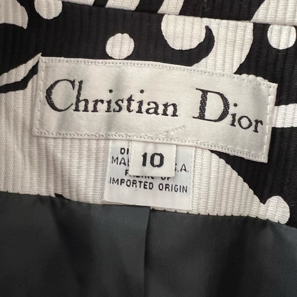 Christian Dior jacket black & white collar 5 round ball buttons size 10 EUC - Picture 8 of 8